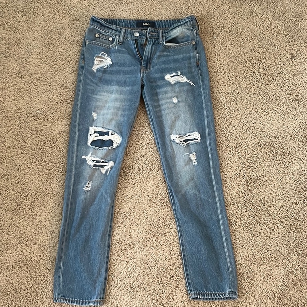 AERO False Ripped Boyfriend Jeans